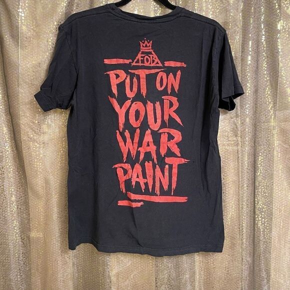 Fall Out Boy Emo Black/Red Put On Your War Paint T Shirt, M - Picture 2 of 3